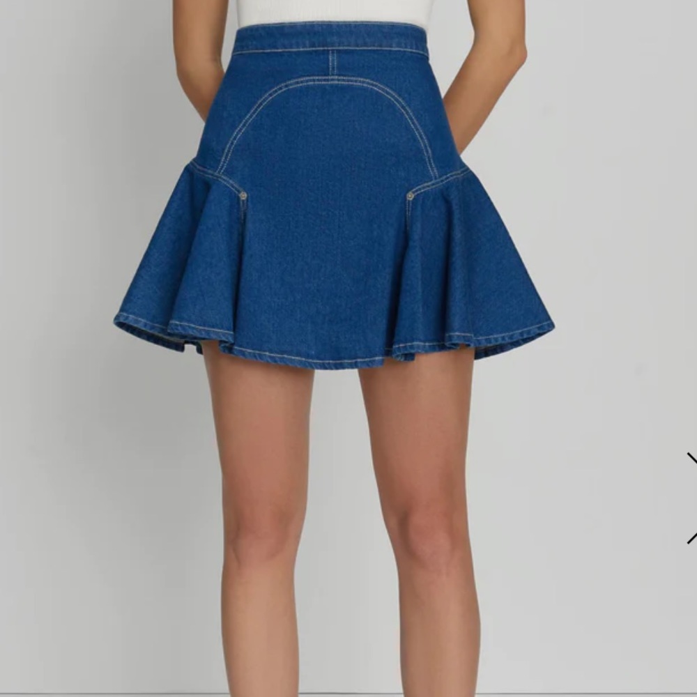7 FOR ALL MANKIND- Flounce Denim Skirt